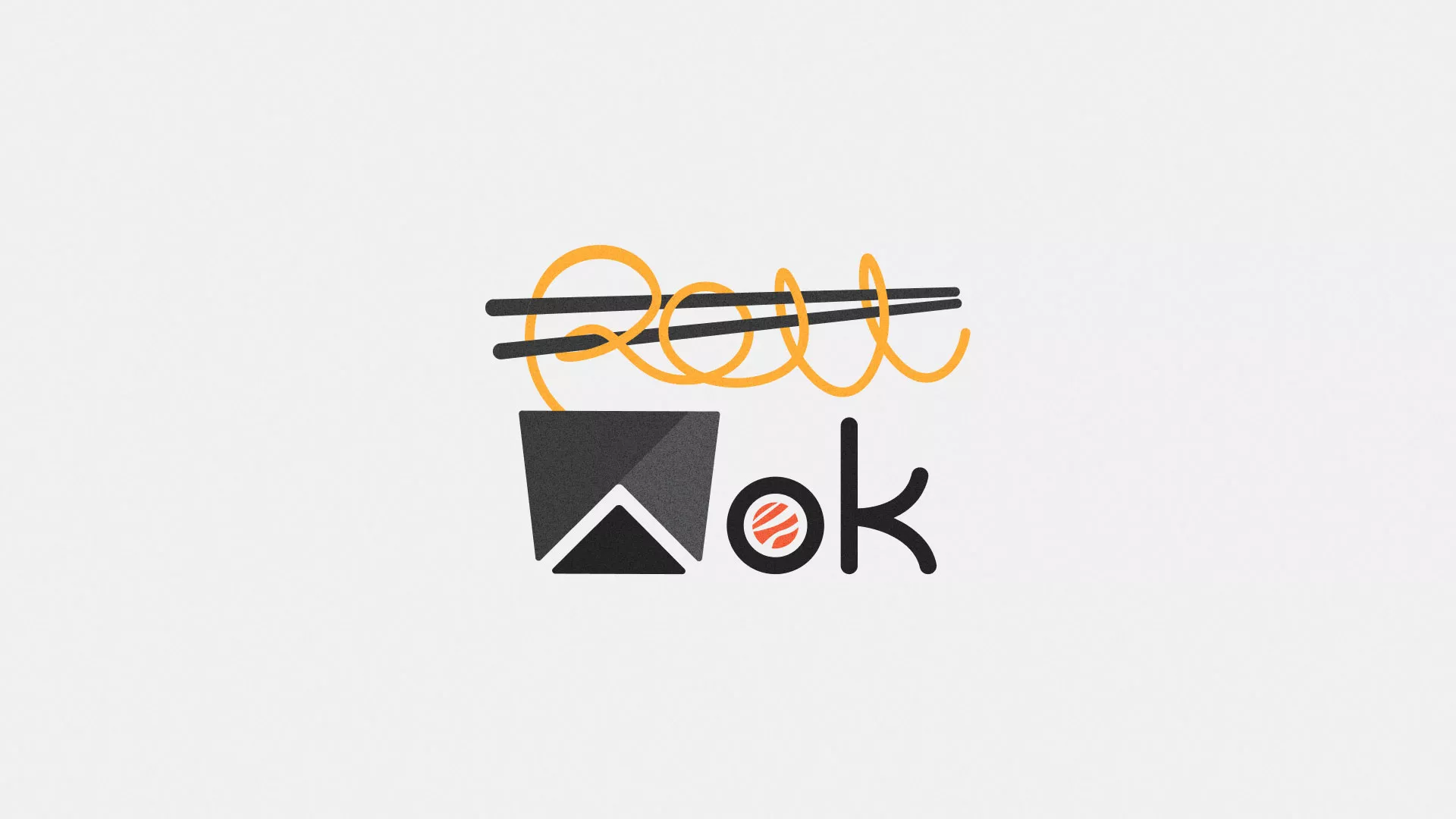 Разработка логотипа суши-бара «Roll Wok Club» в Ноябрьске